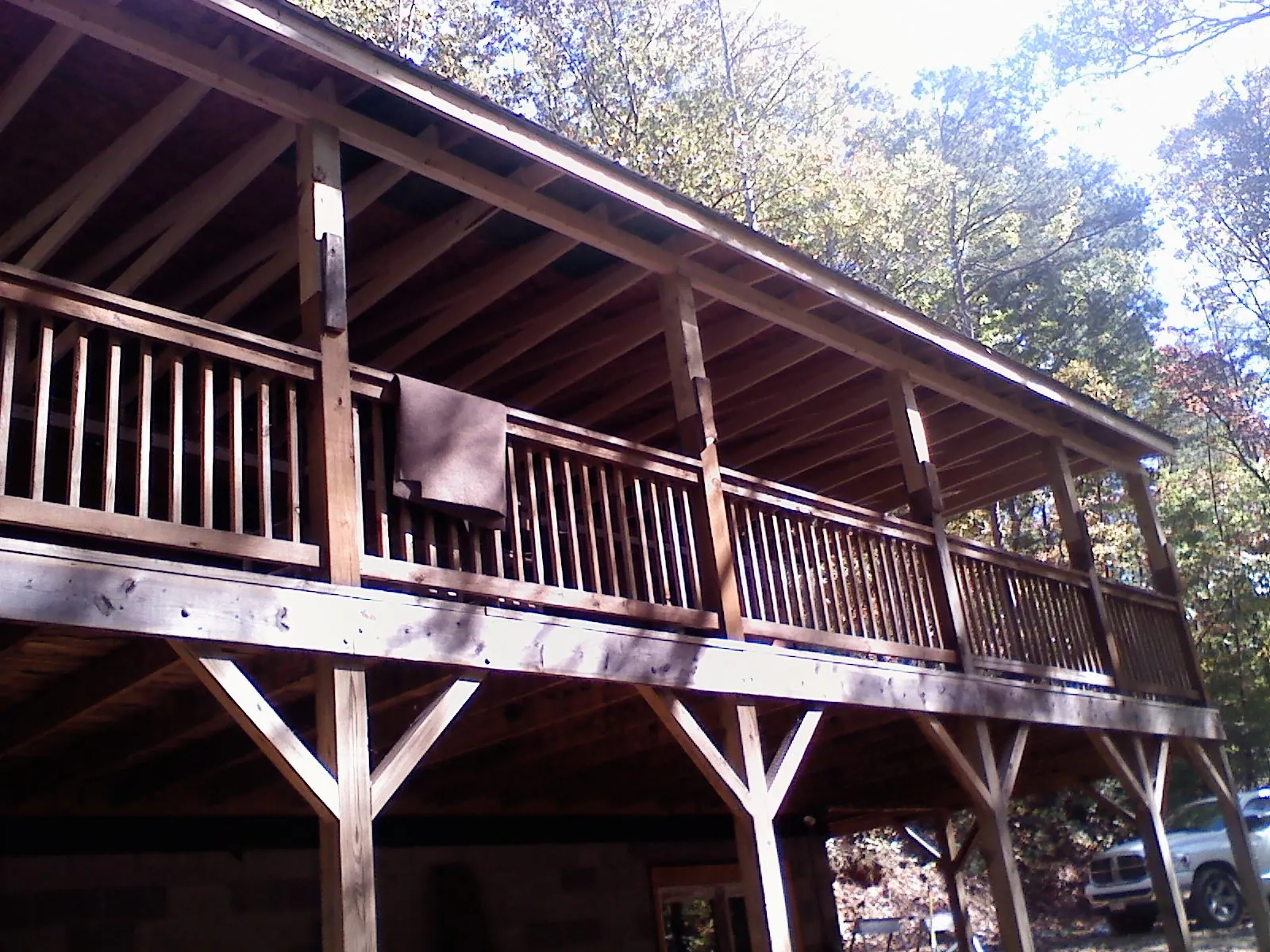 Timber framing under a new elevated porch and deck — Roof Leak Repair in Mineral by Roofing Brothers